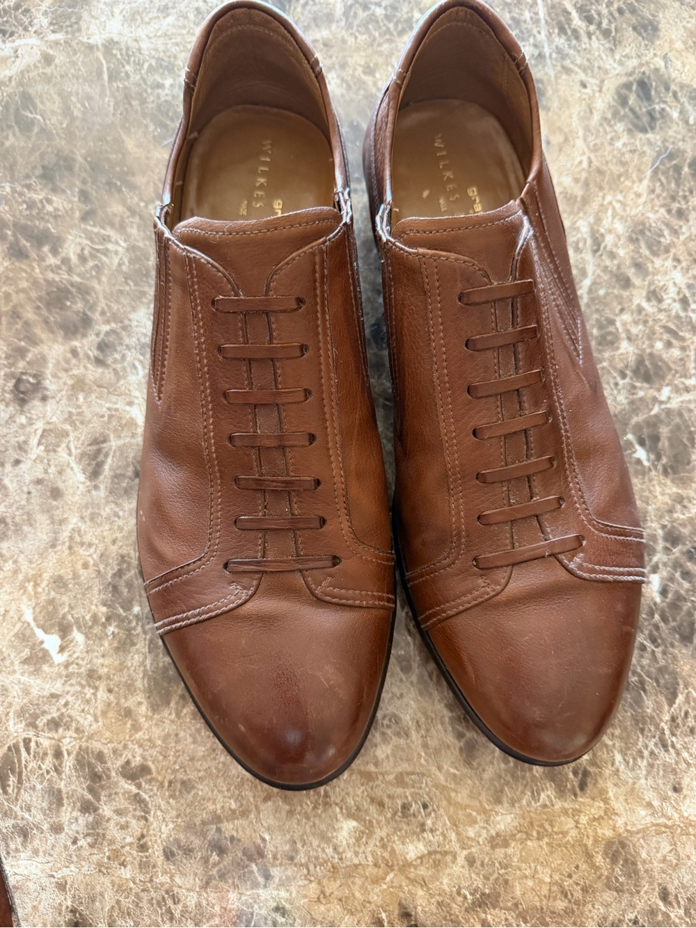 Men's Brown Leather Lace-Up Oxford Dress Shoes